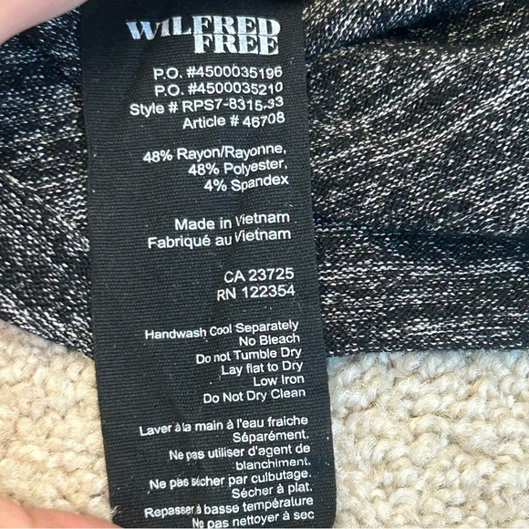 WILFRED Free black Lisiere Long Sleeve V Neck Midi Length Knit Sweater Dress S - Picture 5 of 10